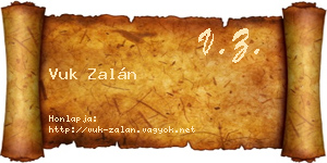 Vuk Zalán névjegykártya